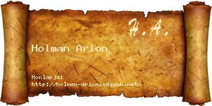 Holman Arion névjegykártya